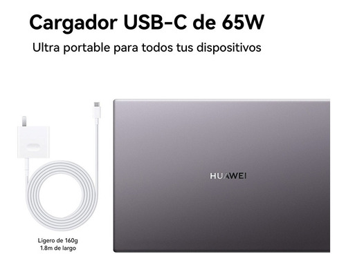 Laptop Huawei Matebook D14 I5 11.5va Gen 8gb + 512ssd Gris Color Gris espacial