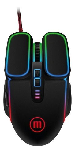 Mouse Gamer Maxell 7 Botones Gaming Tron - 1600 A 7200 Dpi Color Negro