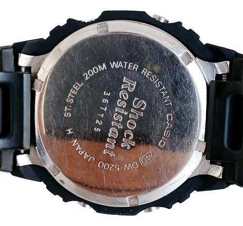 Casio G-shock Antigo Dw-5200 - Não É Dw-5600 Dw-5000 Ww-5100 Preta Preto Aço (Usado)