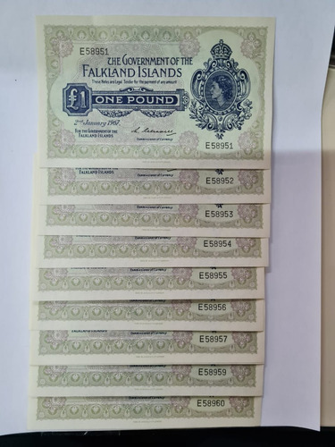 Un Billete Malvinas / Falkland Islands One Pound 1962