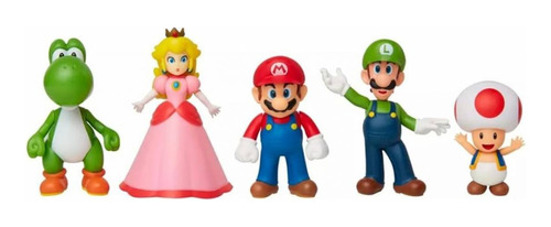 Kit Super Mario E Friends Com 5 Personagens - Candide