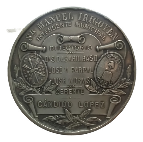 Antigua Medalla Banco Municipal Préstamos 1906 Santa Fe