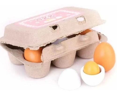 Huevos De Madera X6 Juguete Didáctico Para Niños Motricidad