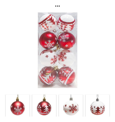 8x Bolas De Navidad Decoraciones Para Árboles De Navidad