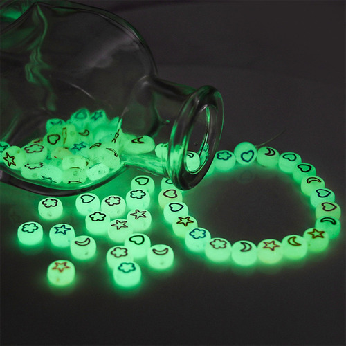 100 Pcs Cuentas Plásticas Surtidas Hacer Pulseras Luminiscen