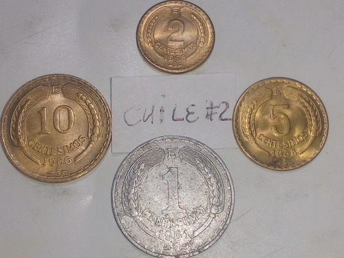 Monedas Chile Decada Del 60. Lote X 4 Unid