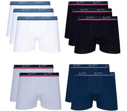 Imagem 4 de 10 de Kit 10 Cuecas Boxer Algodão Lupo 523-088 Promoção Algodão