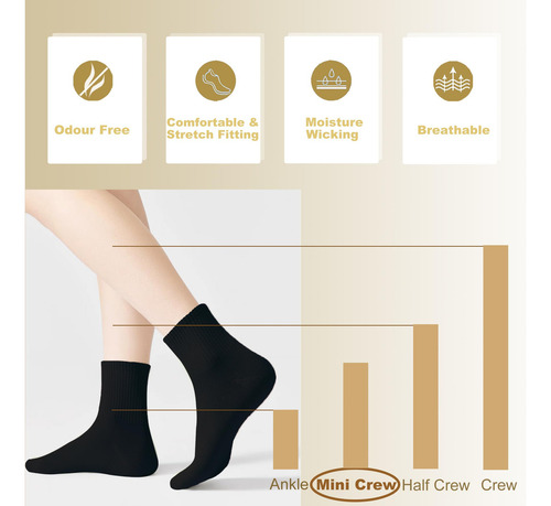 Calcetines De Algodón Para Mujer, 5 Pares Atléticos