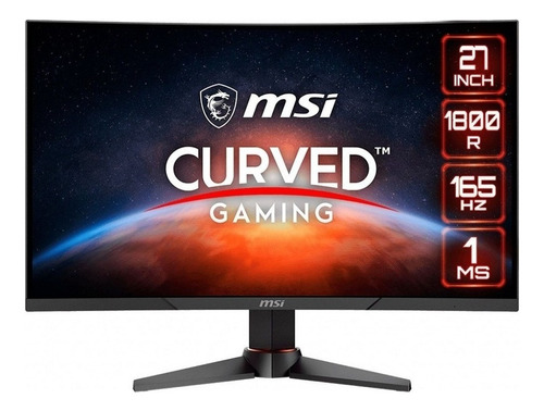 Monitor gamer curvo MSI Optix MAG270VC2 LCD 27" negro y rojo 100V/240V