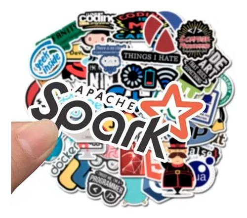 Kit 50 Adesivos Programador Hacker Geek Code Html Linux Js