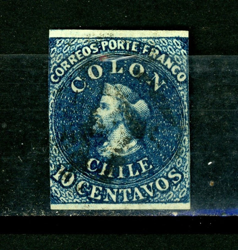 Sellos Postales De Chile. Primera Emisión, N° 6, Año 1854.