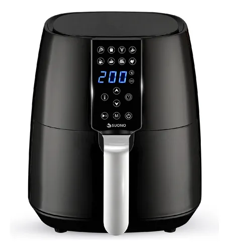 comprar Freidora De Aire Suono Sin Aceite Air Fryer Led Digital 1450 W 3.8 L Color Negro Temporizador Cocción rápida Recalentar 8 programas