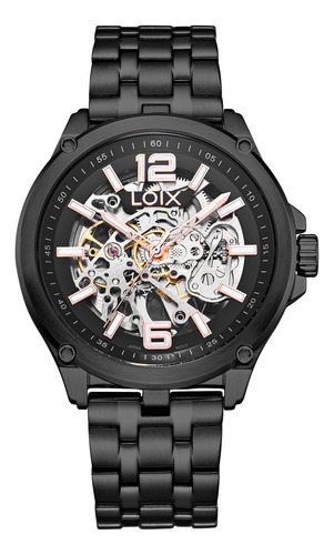 Reloj Loix La2117-1 Para Hombre Plateado Maquinaria Visible