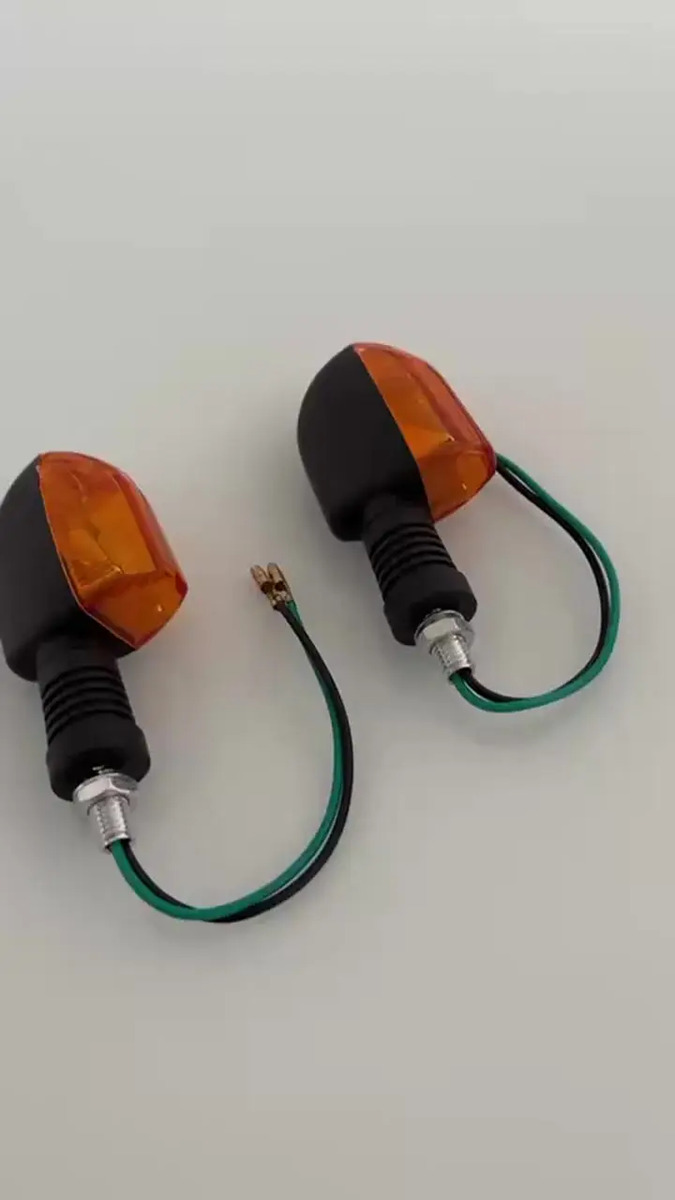 Kit 4 Seta Pisca Moto Universal Com Lâmpada - Preto Rosca