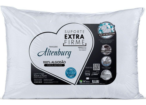 Kit 4 Travesseiros Extra Firme 180 Fios 50x70cm Altenburg