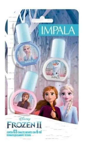 3 Esmaltes Infantis Impala Cjt 2 Frozen Ii - 6ml