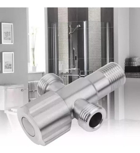 Llave Angular Doble 1/2 Acero Inoxidable 304
