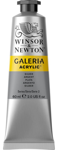 Tinta Acrílica Galeria Winsor & Newton 60ml 617 Silver Cor Cinza