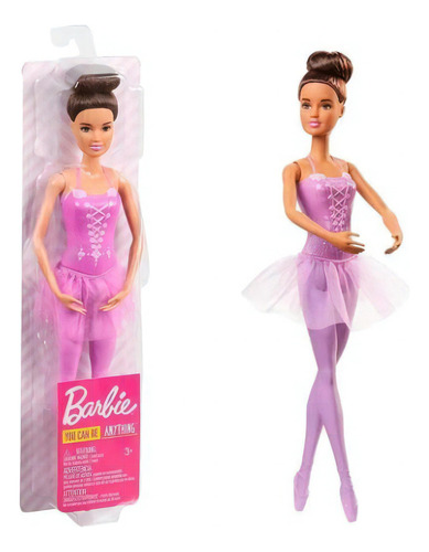 Boneca Barbie Bailarina Morena Vestido Lilas