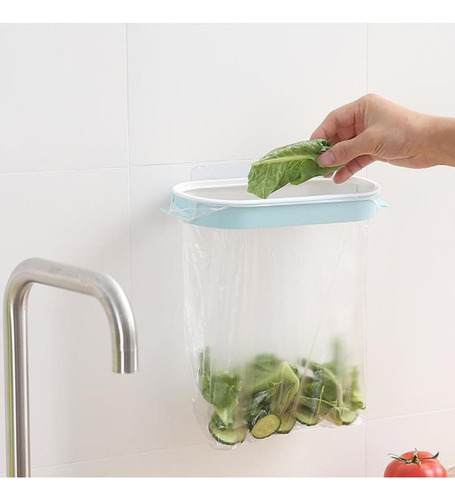Colgador De Bolsas De Basura De Cocina, Creativo Azul Claro