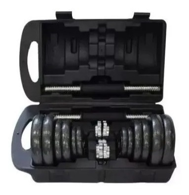 Imagen 3 de 5 de Kit Pesas Mancuernas 20 Kg 40 Lb Gimnasio Portátil + Estuche