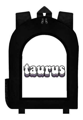 Mochila Negra Zodiaco Tauro Art#ar6