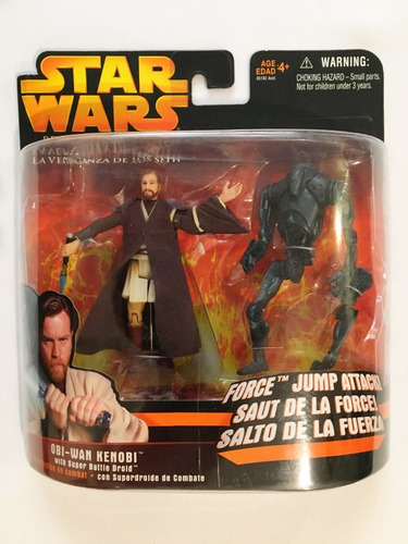 Obi Wan Kenobi Force Jump Attack Pack Star Wars Rots 2005 (Usado)