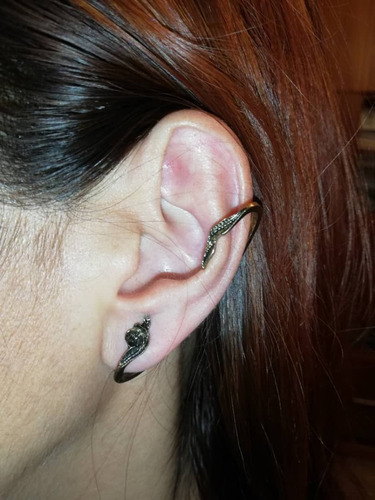 Earcuff Solitario Zarcillo Perla Doble Fashion Mujer