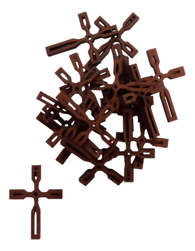 10 Cruces - Cruz De Madera Calada 40mm - Crucifijo