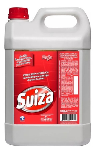 Emulsión Acrílica Para Pisos Suiza Color Rojo Bidon 5lts