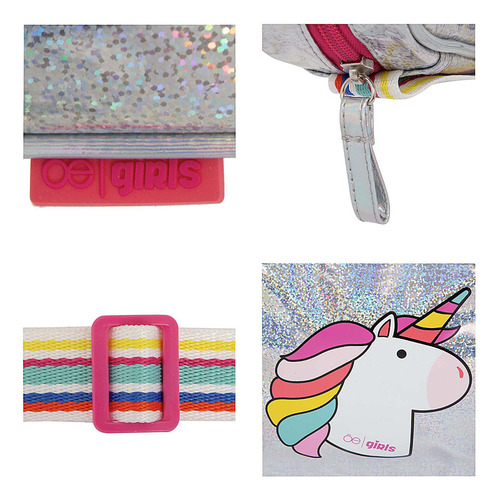 Bolsa Crossbody Para Niña Rblgo23056 Color Plateado Cloe