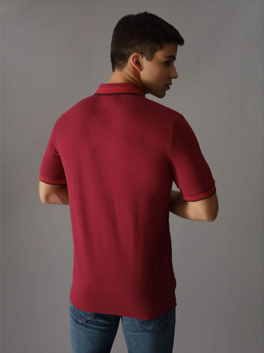 Polo Stretch Multi Tipping Rojo Calvin Klein