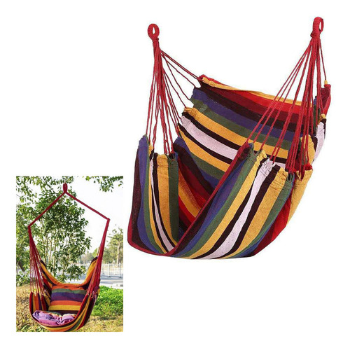 Silla Hamaca De Lona, Portátil, Cómoda, Colorida, A Rayas .