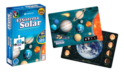 Puzzle Ronda Sistema Solar Educativo Con 63 Piezas