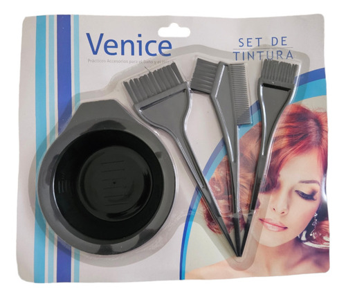 Kit Bowl + 3 Pinceles Para Tinturas Botox Keratina Venice