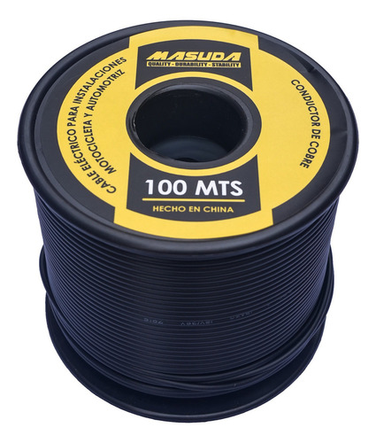 Cable Electrico Thw 100 Metros 18awg 100% Cobre Moto/auto Cubierta Negro