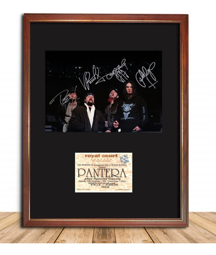 Pantera Foto Con Firma Y Entrada En Cuadro Decorativo