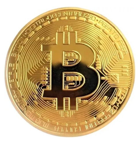 5 Monedas Bitcoin Física Color Oro Colección Pack