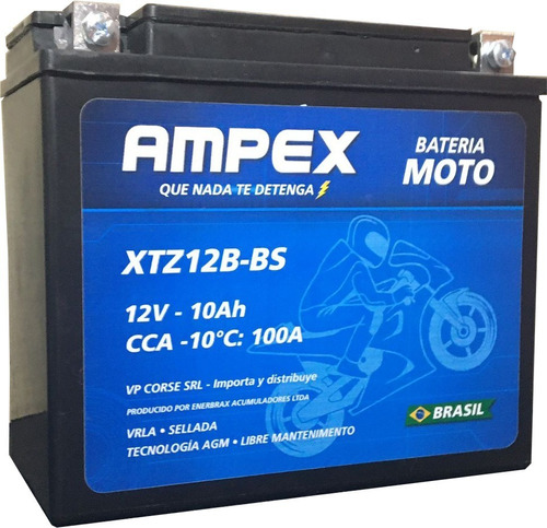 Batería Para Moto Sellada , Xtz12b-bs 10ah  Made In Brasil