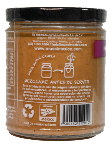 Crema De Cacahuate Con Maple Y Canela Dietetica Vegana 250g