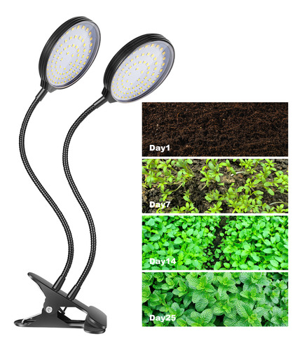 Luz De Cultivo Led Con Temporizador Y Brillo Ajustable Para
