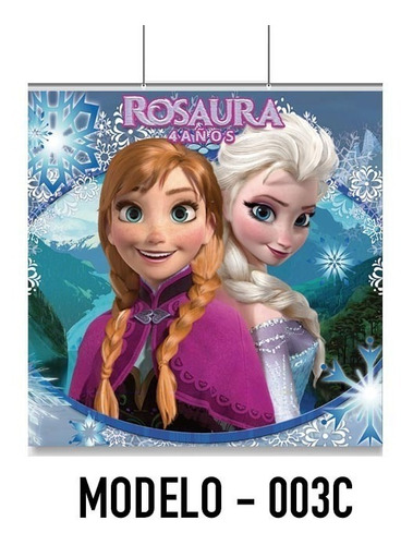 Frozen Lona Frozen Elsa Anna 2x2 Con Datos De Tu Festejado