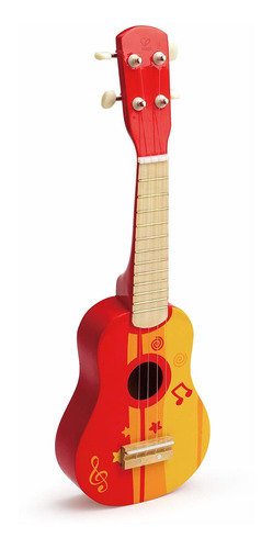 Hape Ukelele De Juguete De Madera Para Niños Multicolor