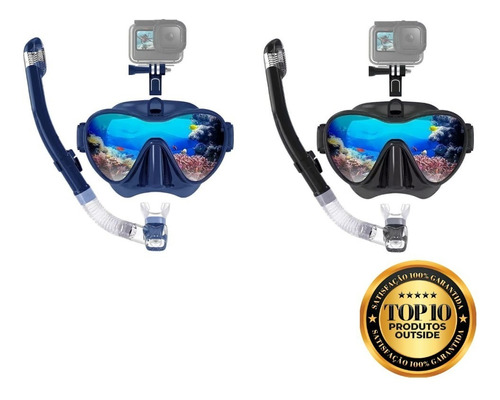 2(dois)kit Mergulho Vision Go Pro Dry Pro(seco) - Azul/preto