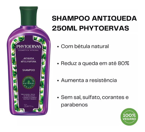 Kit Shampoo+condicionador Antiqueda Phytoervas 250ml