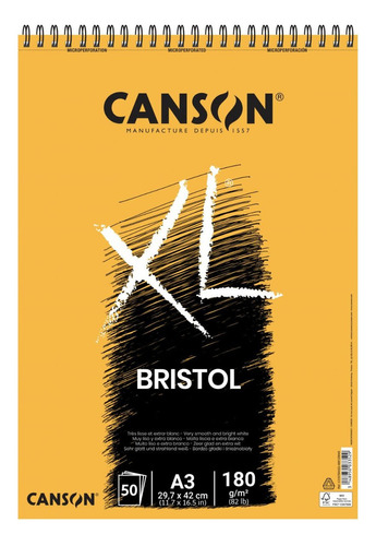 Cuaderno De Dibujo Satinado Canson Xl Bristol 29.7x42cm 50h