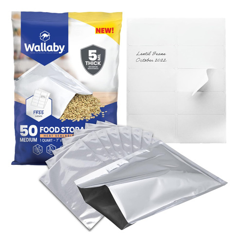 Paquete De 50 Bolsas Para Freezer Wallaby 1nz918-1