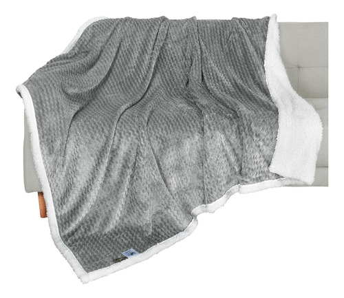 Catalonia Grey Sherpa Throws Blanket, Manta De Felpa De Forr