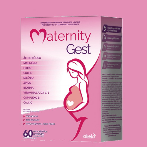 Kit 10 Vitaminas Maternity Gest Acido Fólico 60caps - Airela Sem Sabor