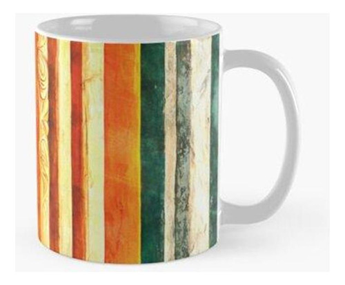 Taza Azulejo De Mármol Falso Art Deco Verde Azul Naranja Roj